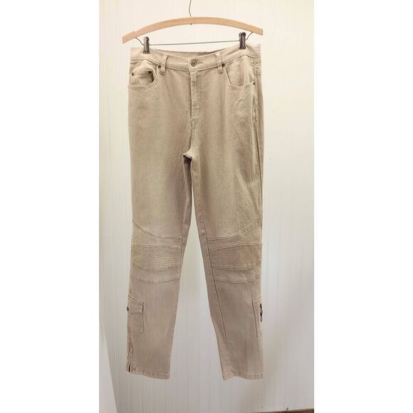 DG2 by Diane Gilman denim, high-rise,tan jeans size 8 - Picture 3 of 9